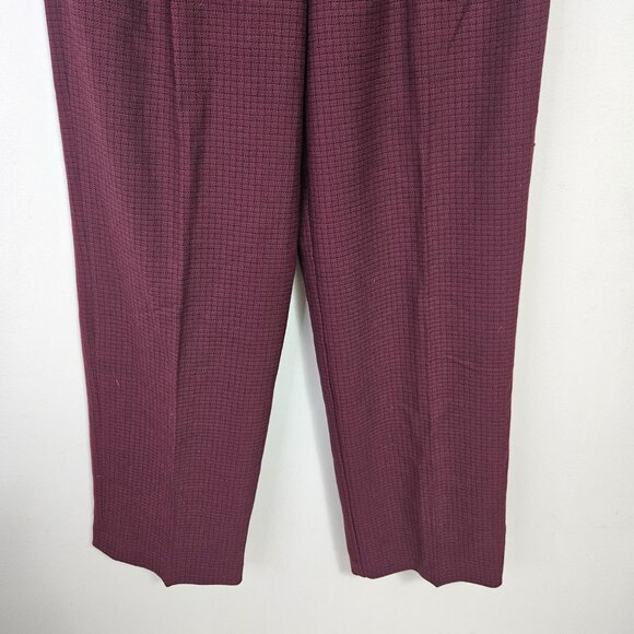 Aritzia Wilfred Effortless Pleated Wide Leg Trouser Pants Sz 6 Plaid Burgundy - Picture 3 of 10